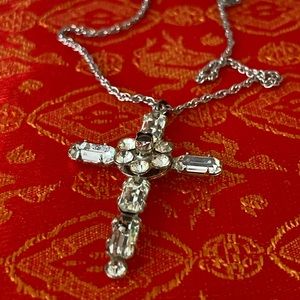 Vintage Sterling Silver Cross Necklace